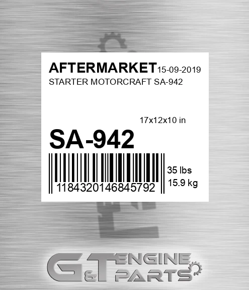 SA-942 Starter Motorcraft Sa-942 for AFTERMARKET