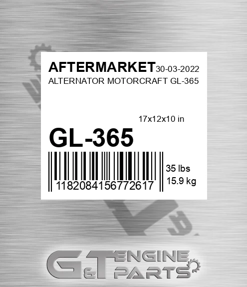 GL-365 Alternator Motorcraft Gl-365 for AFTERMARKET