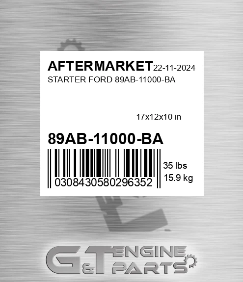 89AB-11000-BA Starter Ford 89ab-11000-ba for AFTERMARKET