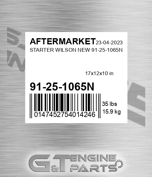91-25-1065N Starter Wilson New 91-25-1065n for AFTERMARKET