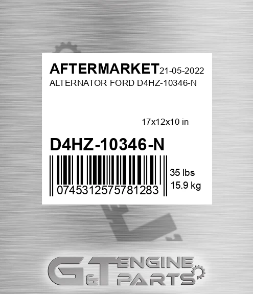 D4HZ-10346-N Alternator Ford D4hz-10346-n for AFTERMARKET