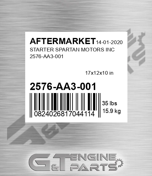 2576-AA3-001 Starter Spartan Motors Inc 2576-aa3-001 for AFTERMARKET