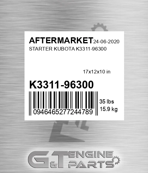 K3311-96300 Starter Kubota K3311-96300