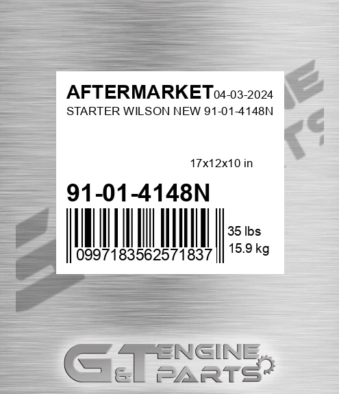 91-01-4148N Starter Wilson New 91-01-4148n for AFTERMARKET