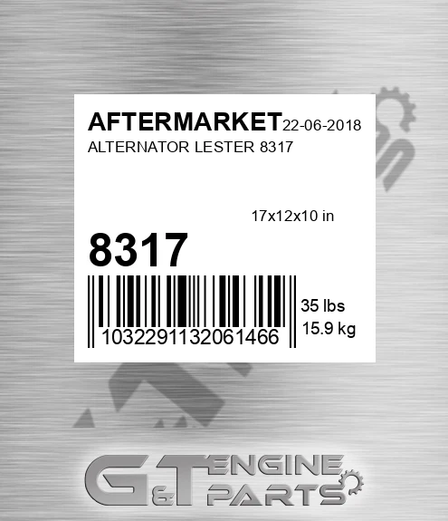 8317 AFTERMARKET Alternator Lester