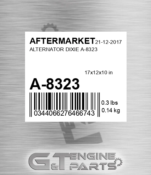 A-8323 Alternator Dixie A-8323 for AFTERMARKET