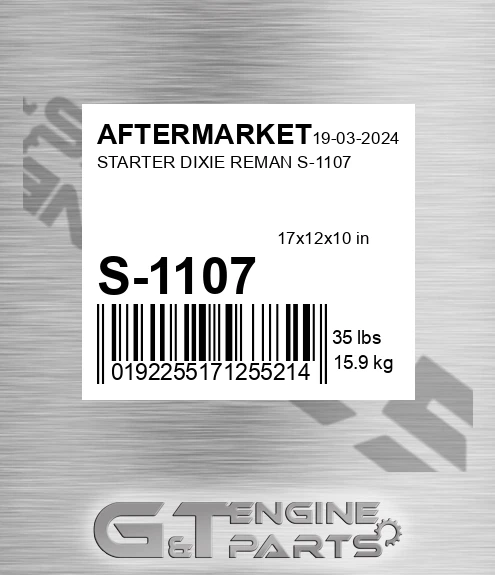 S-1107 Starter Dixie Reman S-1107 for AFTERMARKET