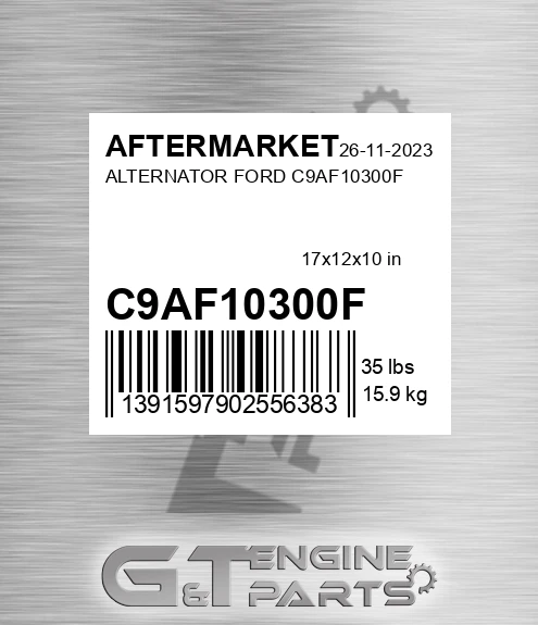 C9AF10300F Alternator Ford C9af10300f for AFTERMARKET