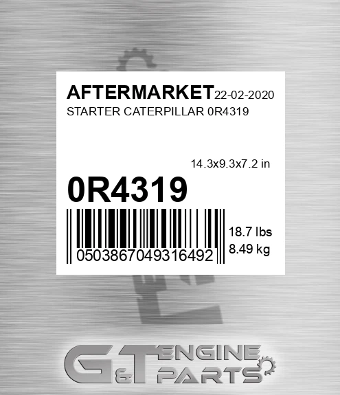 0R4319 Starter Caterpillar 0r4319 for AFTERMARKET