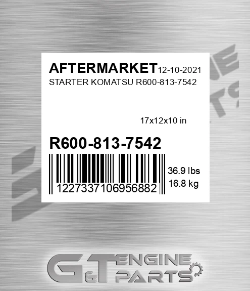 R600-813-7542 Starter Komatsu R600-813-7542 for AFTERMARKET