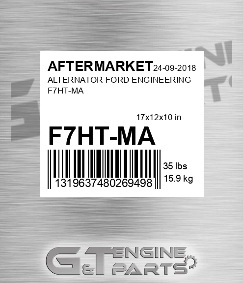 F7HT-MA Alternator Ford Engineering F7ht-ma for AFTERMARKET
