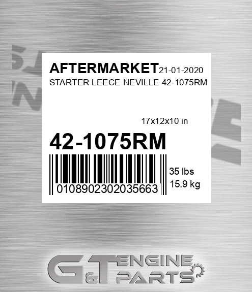 42-1075RM Starter Leece Neville 42-1075rm for AFTERMARKET