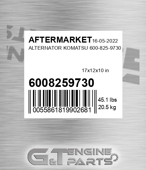 6008259730 Alternator Komatsu for AFTERMARKET