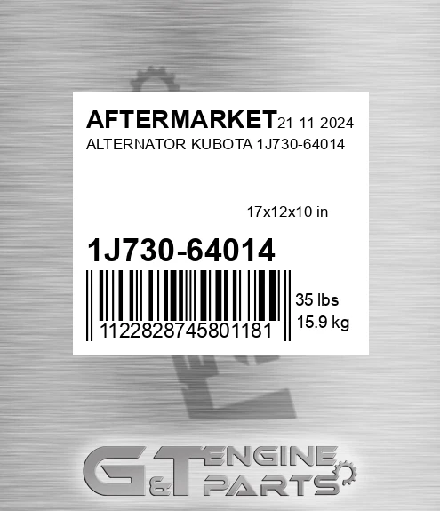 1J730-64014 Alternator Kubota 1j730-64014 for AFTERMARKET