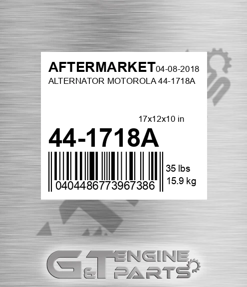 44-1718A Alternator Motorola 44-1718a for AFTERMARKET