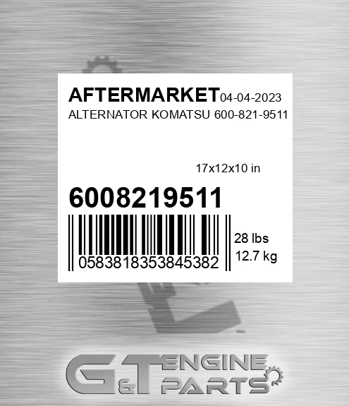 6008219511 Alternator Komatsu for AFTERMARKET