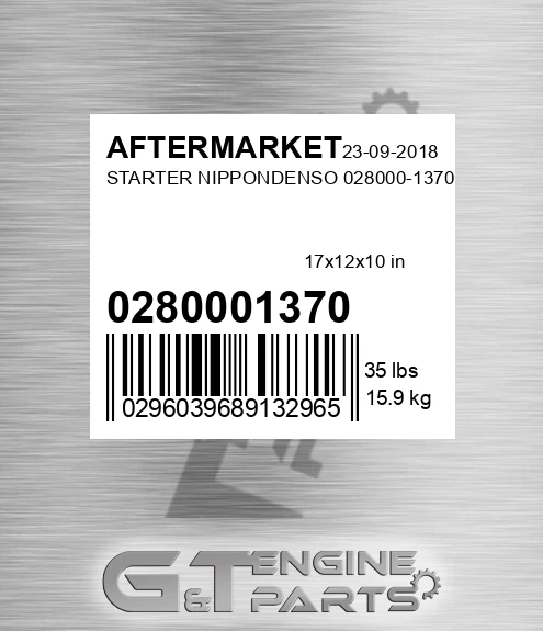 0280001370 Starter Nippondenso for AFTERMARKET