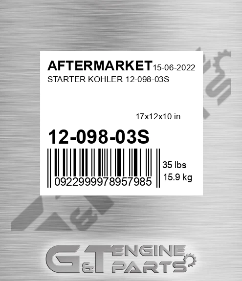 12-098-03S Starter Kohler 12-098-03s for AFTERMARKET