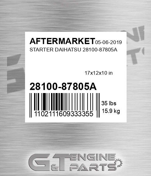 28100-87805A Starter Daihatsu 28100-87805a for AFTERMARKET