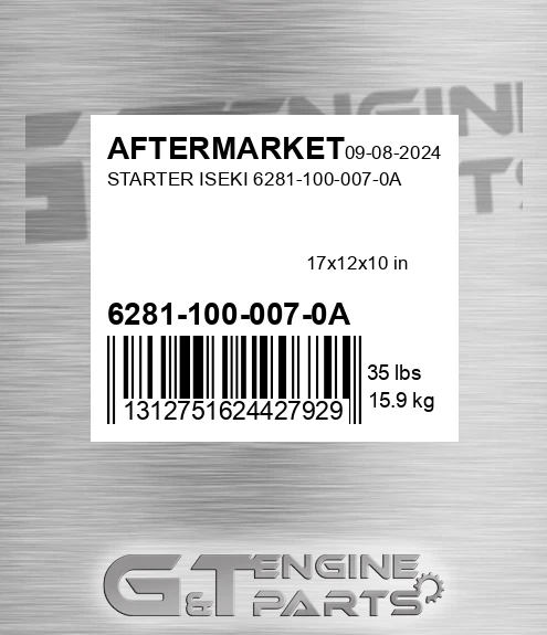 6281-100-007-0A Starter Iseki 6281-100-007-0a for AFTERMARKET