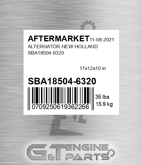 SBA18504-6320 Alternator New Holland Sba18504-6320 for AFTERMARKET
