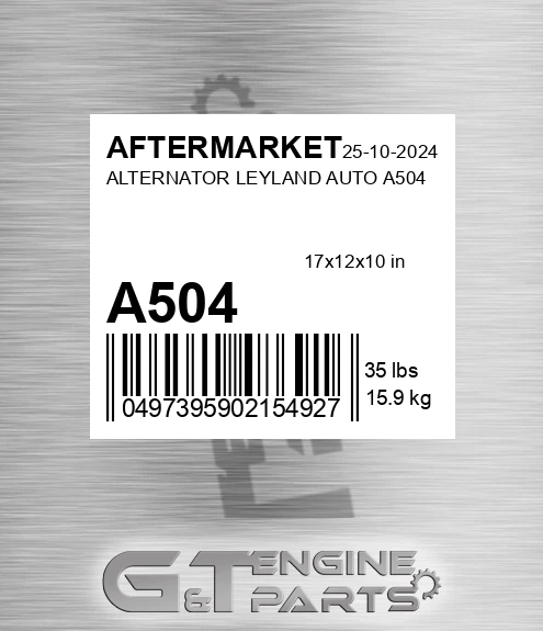 A504 Alternator Leyland Auto for AFTERMARKET