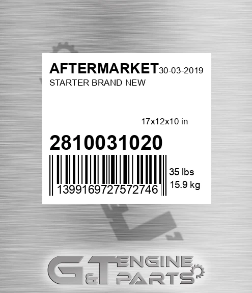 28100-31020 Starter Brand New for AFTERMARKET