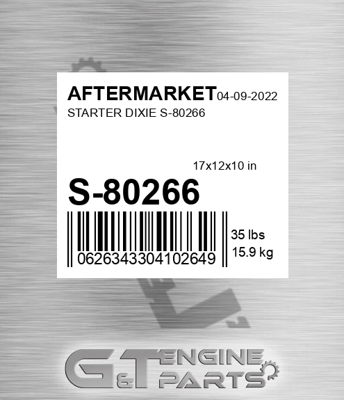 S-80266 Starter Dixie S-80266 for AFTERMARKET