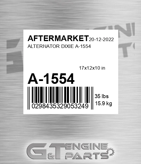 A-1554 Alternator Dixie A-1554 for AFTERMARKET
