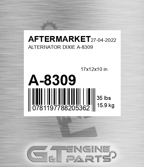 A-8309 Alternator Dixie A-8309 for AFTERMARKET