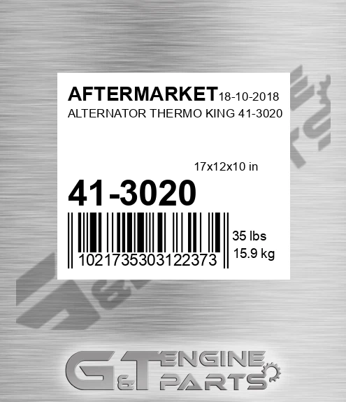 41-3020 Alternator Thermo King 41-3020 for AFTERMARKET