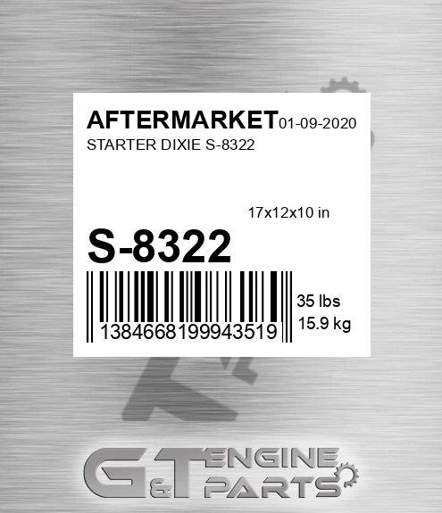 S-8322 Starter Dixie S-8322 for AFTERMARKET