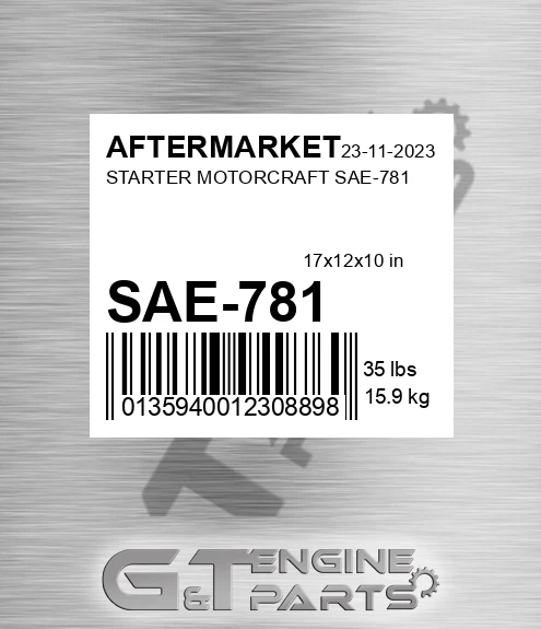 SAE-781 Starter Motorcraft Sae-781 for AFTERMARKET