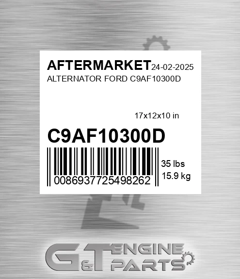C9AF10300D Alternator Ford C9af10300d for AFTERMARKET