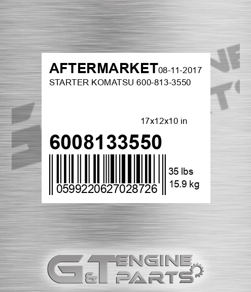 6008133550 Starter Komatsu for AFTERMARKET