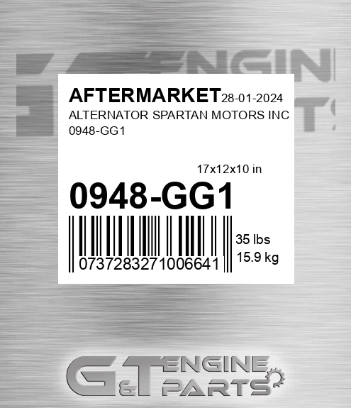 0948-GG1 Alternator Spartan Motors Inc 0948-gg1 for AFTERMARKET