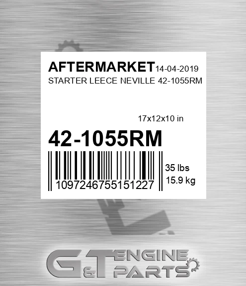42-1055RM Starter Leece Neville 42-1055rm for AFTERMARKET