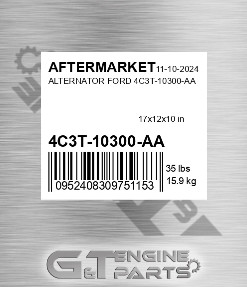 4C3T-10300-AA Alternator Ford 4c3t-10300-aa for AFTERMARKET
