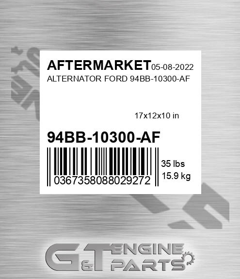 94BB-10300-AF Alternator Ford 94bb-10300-af for AFTERMARKET