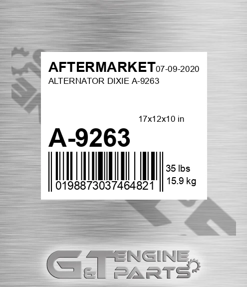 A-9263 Alternator Dixie A-9263 for AFTERMARKET