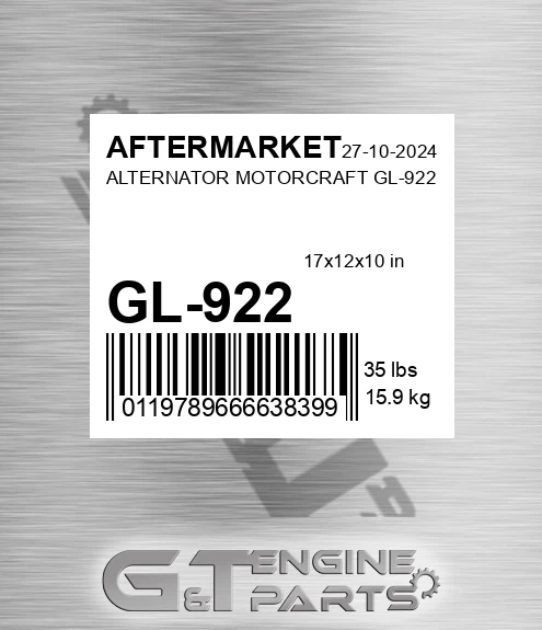 GL-922 Alternator Motorcraft Gl-922 for AFTERMARKET