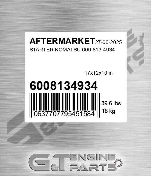 6008134934 Starter Komatsu for AFTERMARKET