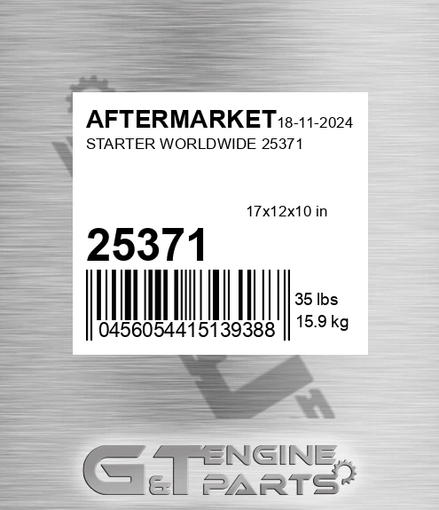 25371 Starter Worldwide