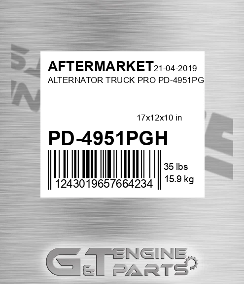 PD-4951PGH Alternator Truck Pro Pd-4951pgh for AFTERMARKET