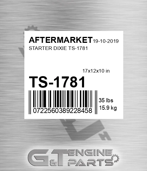 TS-1781 Starter Dixie Ts-1781 for AFTERMARKET