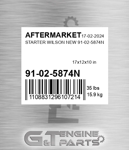 91-02-5874N Starter Wilson New 91-02-5874n for AFTERMARKET
