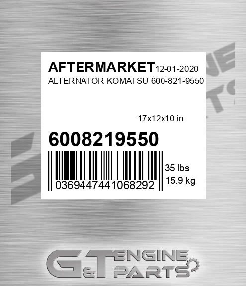 6008219550 Alternator Komatsu for AFTERMARKET
