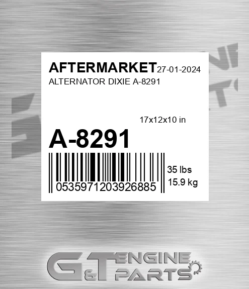 A-8291 Alternator Dixie A-8291 for AFTERMARKET