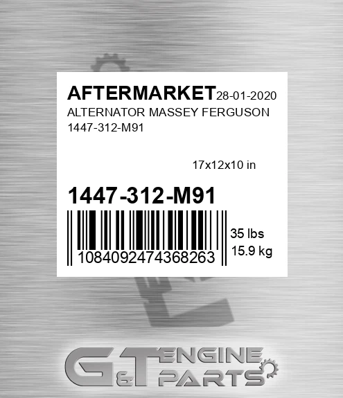 1447-312-M91 Alternator Massey Ferguson 1447-312-m91 for AFTERMARKET