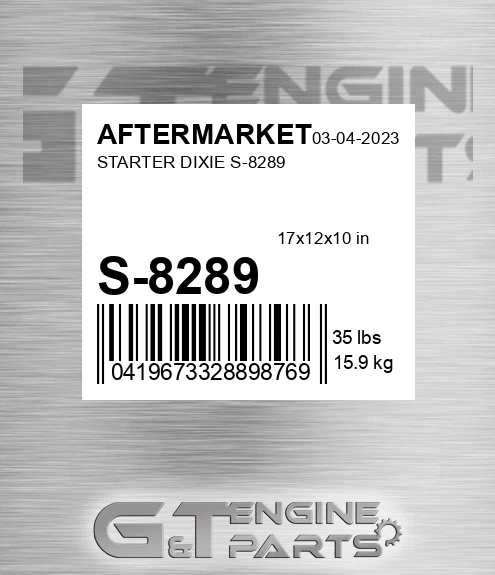 S-8289 Starter Dixie S-8289 for AFTERMARKET